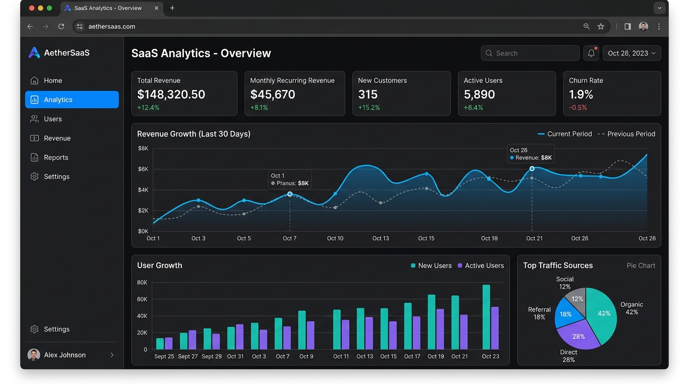 SaaS Web App Dashboard Screenshot Sample